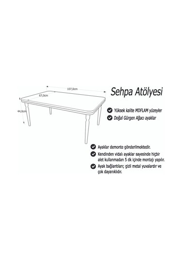 Akset Orta Sehpa Lüx Krem Gümüş