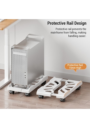 Xindoker Mobil Bilgisayar Kasası Stantı - Ev Ve Ofis İçin Genişletilebilir Genişlik, Soğutma Tasarımı Ve Frenli Tekerlekler - Beyaz