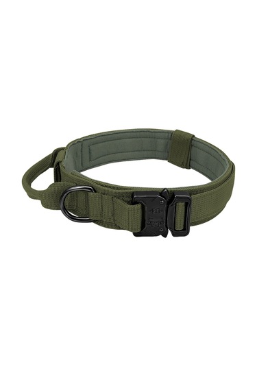 Geeroyoo Dayanıklı Nylon Askeri Köpek Tasması, Hızlı Açma Tokalı, Yeşil L Boy Yeşil