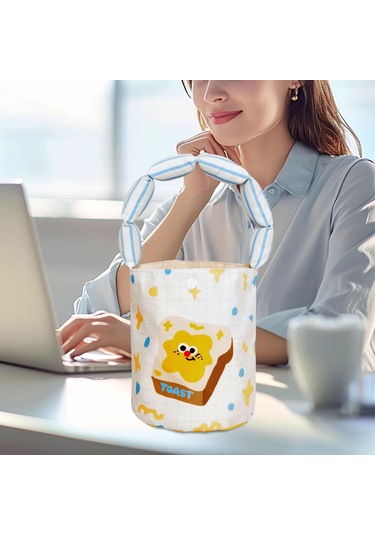 Homyl Kadın Kova Çantası Taşınabilir Çanta Günlük Sevimli Ekmek Deseni