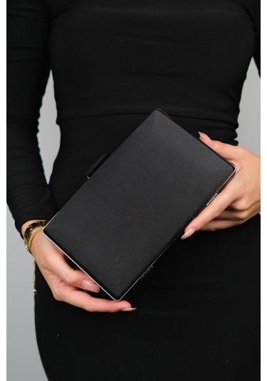 Luvishoes Dallas Siyah Saten Kadın Abiye Çanta Çok Renkli