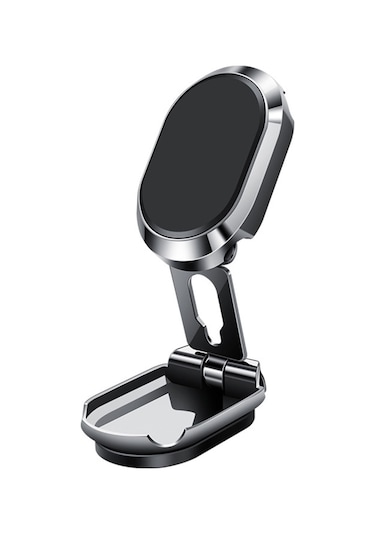 Yifomall Aracı Telefon Navigasyon Stantı: Evrensel Uyumlu, Çift Katlı Katlanabilir, Magnetik Tutma, 360 Döner, Görünümü Engellemeyen,气质银
