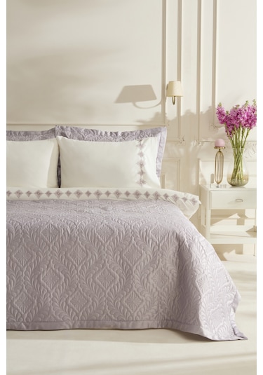 Karaca Home Glory Çift Kişilik %100 Pamuk 7 Parça Düet Set Pembe Lila