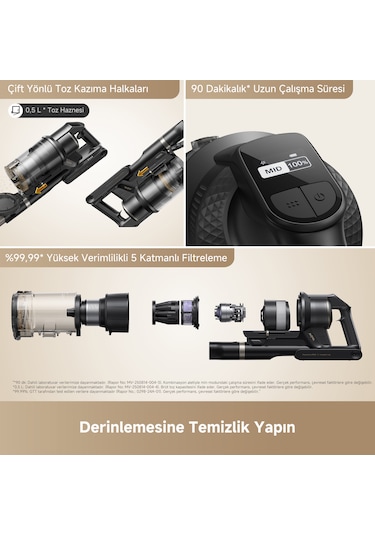 MOVA G70 Complete 225 Aw Yüksek Emiş Gücü Kablosuz Dikey Süpürge