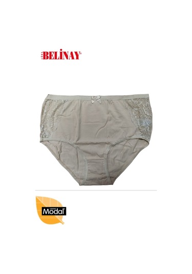 Belinay 4 Lü Paket Modal Yüksek Bel Dantelli Bayan Koton Külot 01 Ten Rengi