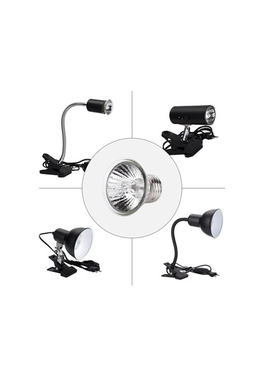 Fosenze Sürüngenler İçin Isıtıcı Lambası, Güneş Işığı Simülasyonu, E27 Vida, 50w Avrupa Standartı Gümüş