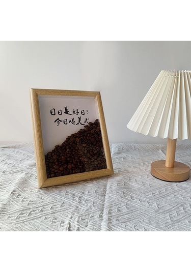 Tongxida Kahve Tohumu Ahşap Kare Çerçeve, Mdf, Ev Dekorasyonu, Masaüstü, 20.3x25.4cm
