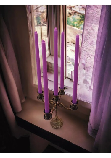 Kandlefo Uzun Antik Mumlar 34 Cm 5'li Paket 211812288 Leylak