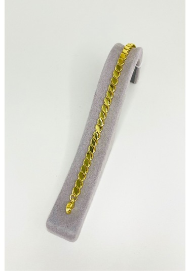 Gold Renkli Çelik Arpa Model Zincir Kolye Bileklik Set Altın