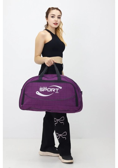 Kabin Boy Hostes Tipi Spor Valiz Seyahat Tatil El Ve Omuz Askılı Günlük Kullanım Ve Kıyafet Çantası Mor