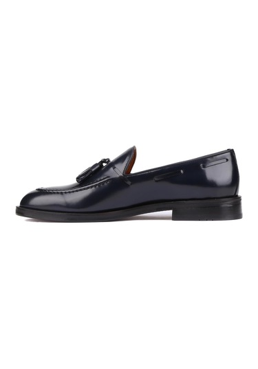 Shoetyle - Lacivert Açma Deri Püsküllü Erkek Klasik Ayakkabı 250-7951-837-lacivert