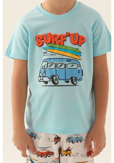 Rolypoly California Beach Açık Mavi Erkek Çocuk Bermuda Takım 5274-42969 Açık Mavi