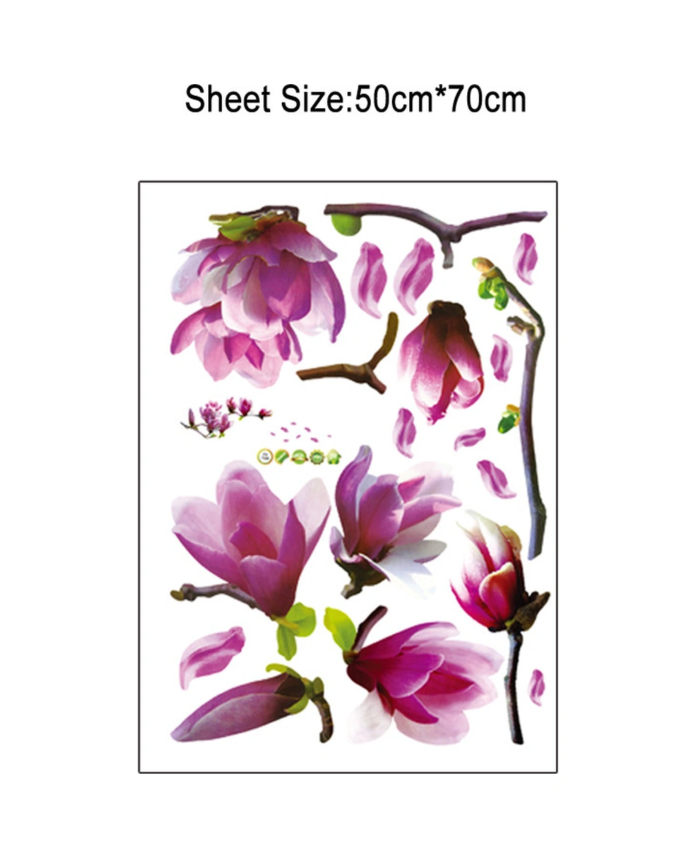 Geeksen Pvc Duvar Sticker Gül Desenli 70x50cm - Taşınabilir Yeniden Kullanıma Uygun - Oturma Odası, Çalışma Odası Dekorasyonu Ay7105 Diğer