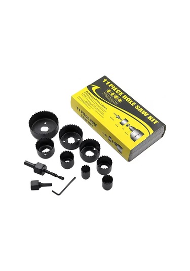 11 Adet Delik Testeresi Takımı Karbon Çelik Metal Daire Elektrikli Matkap Delik Kesici