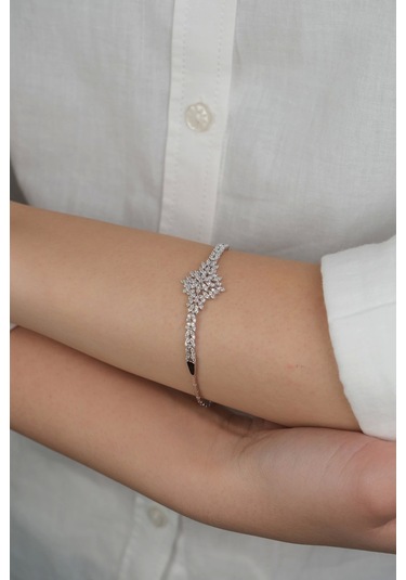 14 Ayar Beyaz Altın Taşlı Düğün Seti 76