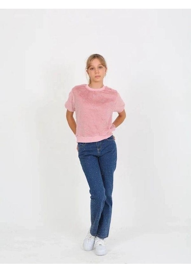 Marions Kız Çocuk Taşlı Jean-15237 Mavi