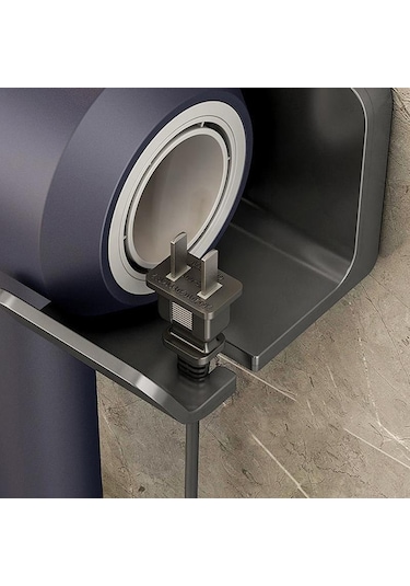 Siyah Duvara Monte Saç Kurutma Makinesi Tutucu Banyo Raf Kurutucu Standı Banyo Organizatör Siyah