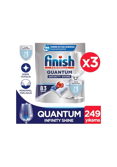Finish Quantum Infinity Shine Bulaşık Makinesi Deterjanı 3 x 83 Tablet
