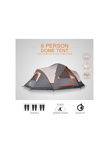 Mobihome Domehike 6 Kişilik Otomatik Çadır- Gri