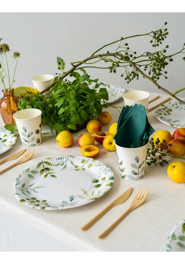 Ajvıen Kompanı Kağıttan Hazır Tek Kullanımlık Tabaklar 23 Cm 50 Adet 420827059 Beyaz