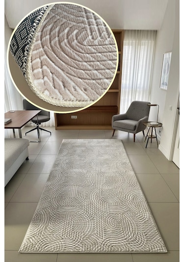 Lüle Halı Delüx Kaymaz Taban Halı Yolluk Gri Renk, Dlx7053 Vizon