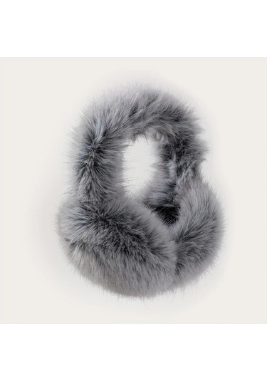 Primepickings Kadın Kırmızı Katlanır Uzun Tüylü Kulaklık Ayarlanabilir Yumuşak Kürk