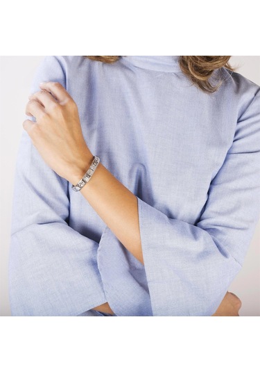 Composable Classic Dekoratif Link - Plakalar Oksitlenmiş - Arkadaş - 925 Gümüş Pembe