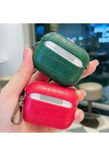 Airpods Uyumlu Pro Timsah Dokusu Kulaklık Koruyucu Kılıf İçin Açık Kahverengi