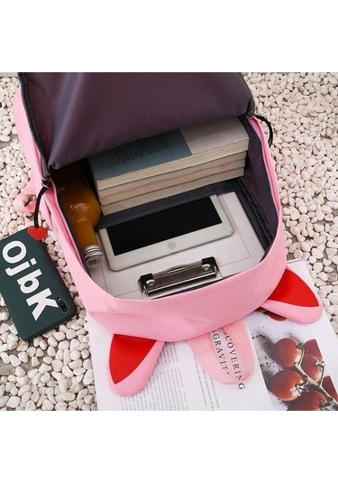 Ebitda Pembe 4 Parça Set Genç Kızlar İçin Çantaları Sevimli Baskı Kadın Sırt Çantası Yüksek Kaliteli Sırt Çantası Kadın Omuz Çantaları Kırmızı Desenli Alternatif Seçenek Pembe