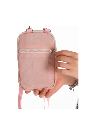 Newish Polo Suya Dayanıklı Krinkıl Kumaş Pudra Kadın Çapraz Omuz Ve Bel Çantası - Kadın Pudra