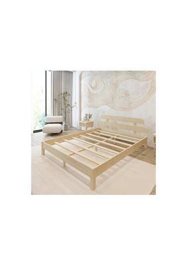 Lotus Model Doğal Çam Ahşap Karyola-45 150 x 200 CM