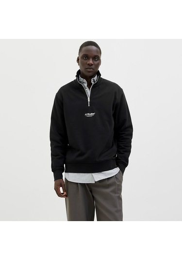 Jack & Jones Soho Erkek Siyah Sweatshirt 12278793-b Siyah