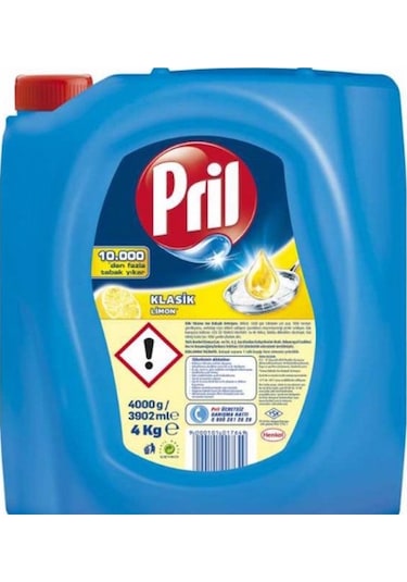 Pril Klasik Limon Kokulu Sıvı Bulaşık Deterjanı 2 x 4 KG