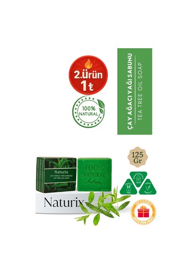 Çay Ağacı Yağı Sabunu 125 Gr Arındırıcı, Yağ Dengeleyici Ve Cilt Yatıştırıcı Bakım Sabunu