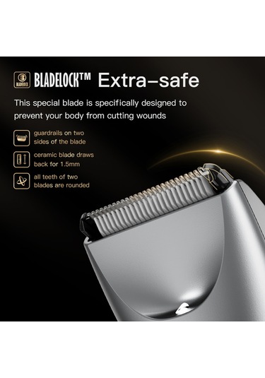 Gajeena Erkek Vücut Tıraş Makinesi - Ipx7 Su Geçirmez, Led Aydınlatmalı, 500mah Pil, 2 Taraklı 3-12mm 1 Saat