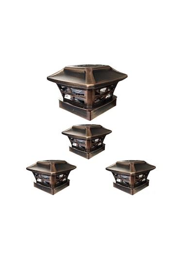 Mufunye Güneş Enerjili 4 İnçlu Antik Bronz Bahçe Direk Lambası - 6-12 Saat Sürekli Aydınlatma, Kolay Kurulum, İki Renk Seçeneği