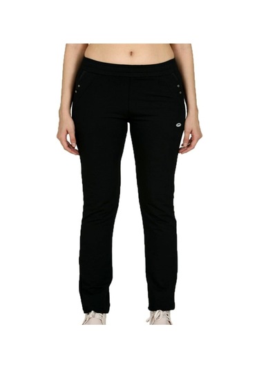 Kadın Siyah Düz Paça Cepli Büyük Beden Eşofman Altı EDY201903B-S