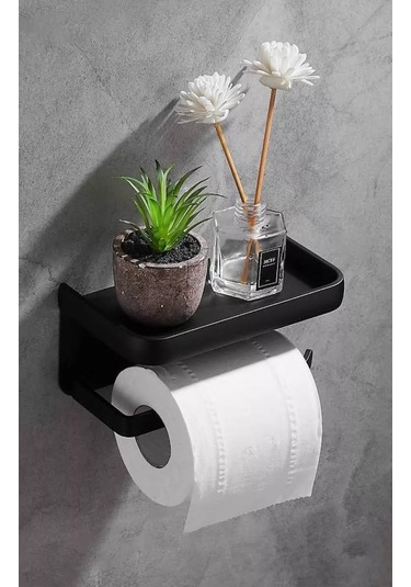 Valemı's Çekmeceli Siyah Tuvalet Kağıdı Tutucu 143082906 Siyah