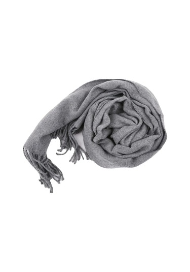 Bigsweety 33x174 Cm Taklit Kaşmir Şal - Erkek Ve Kadın İçin Kışlık Kalın Püsküllü Eşarp46 Cm Gri