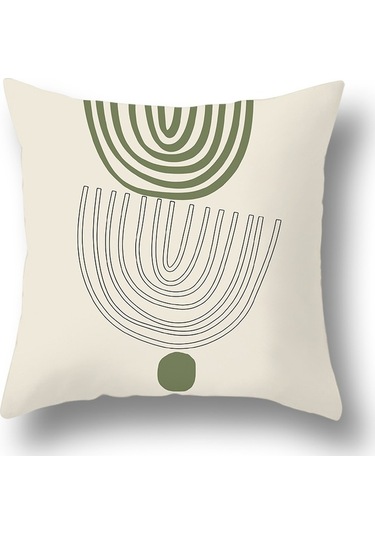 Kuzey Avrupa Geometrik Keten Yastık 45 45 Cm-47 Ekru