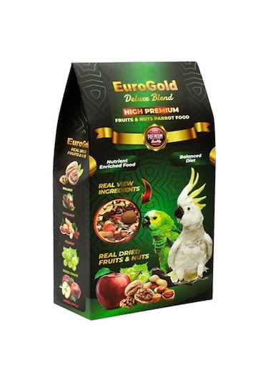 Eurogold Deluxe Blend Meyveli ve Kuruyemişli Papağan Yemi 650 G