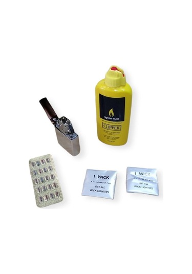 Clipper Benzini 80 Ml Çakmak Taşı Çakmak Ve Fitil Set Zippo
