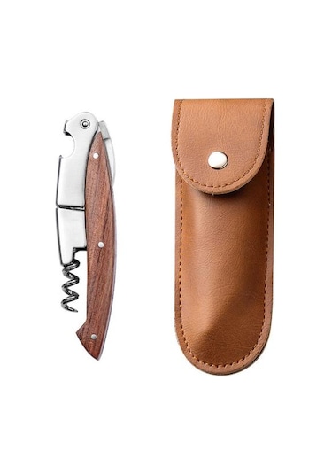 H Kırmızı Şarap Açacağı Emek Tasarrufu Sağlayan Şarap Mantarı Sökücü Paslanmaz Çelik Tirbuşon Mutfak Bar İçin Ahşap Saplı Diğer