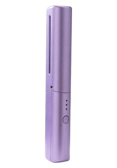 Shineyee Usb Şarjlı Taşınabilir Saç Düzleştirici Ve Fırça İkili Mor, Kablosuz Mini Saç Şekillendirici, 3 Sıcaklık Ayarı, Seramik Kaplama