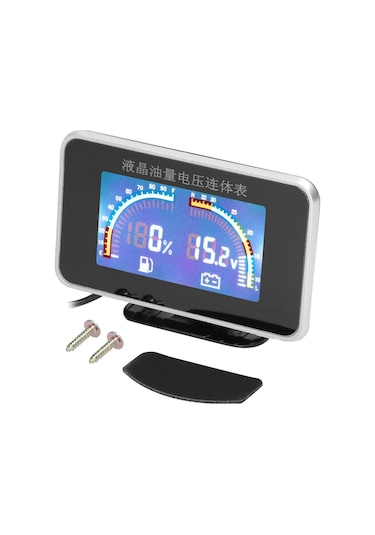 Yifomall Siyah Plastik Yakıt Göstergesi Ve Voltmetre -40 C'den 50 C'ye Çalışma Sıcaklığı