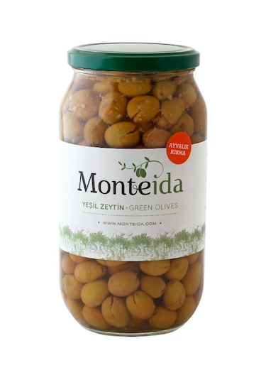 Monteida Ayvalık Yeşil Kırma Zeytin 1 KG