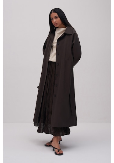 Mila Pilise Maxi Etek Acı Kahve Acı Kahverengi