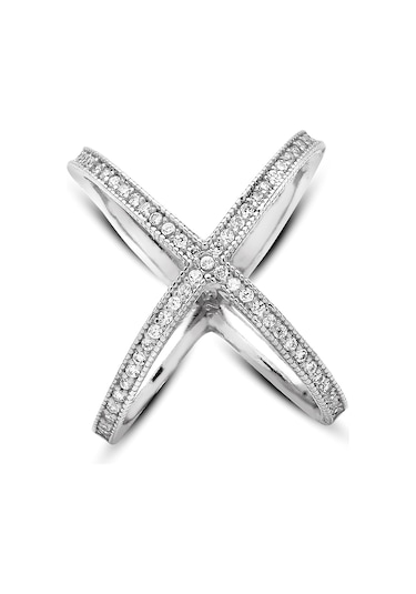 Kuyumcudukkani X İşaretli Çapraz Yüzük-10214-w-w Beyaz