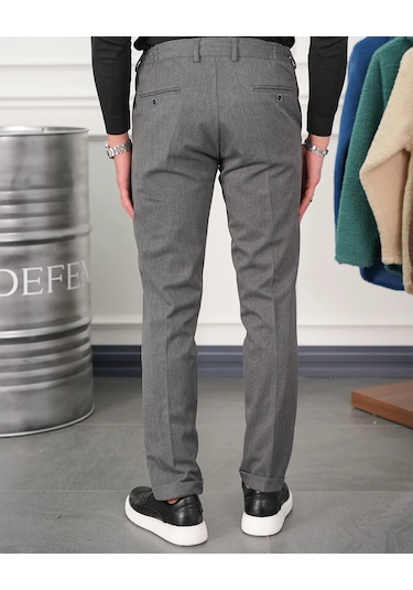 Modefendi Pamuk Likra Slim Fit Jogger Pantolon Gri