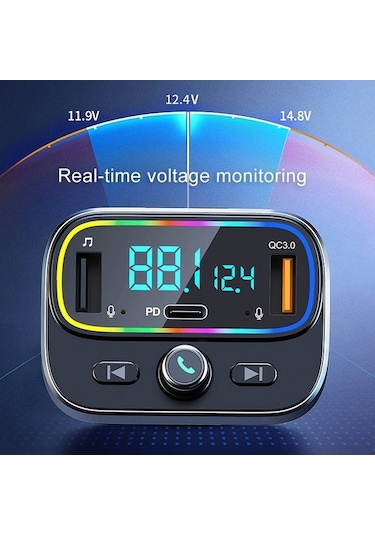 Willowhaven Bt66 Araba Bluetooth Fm Verici Bluetooth Mp3 Çalar-gri